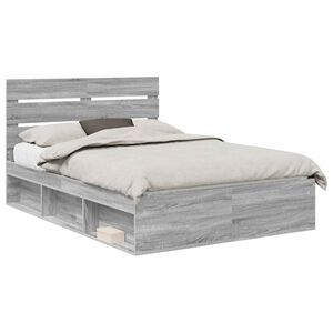 vidaXL Estructura de cama con cabecera Gris Sonoma 140 x 200 cm