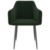 vidaXL Sillas de comedor 2 unidades terciopelo verde oscuro