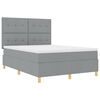 vidaXL Cama Box Spring LED con colch&oacute;n Gris Claro 140 x 200 cm tela
