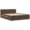 vidaXL Cama con cabecero madera de ingenier&iacute;a marr&oacute;n roble 160x200 cm