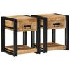 vidaXL Mesitas de noche (2 unidades) 40x40x50 cm, madera maciza de mango sin tratar
