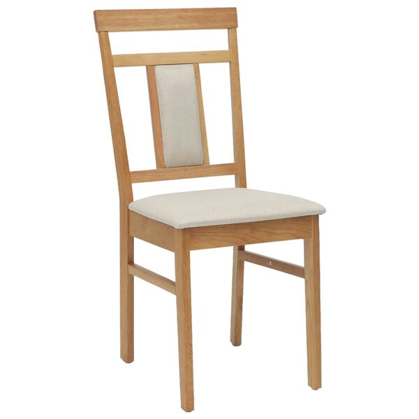 vidaXL Silla de comedor 2 pcs Natural y claro Madera de Caucho S&oacute;lido