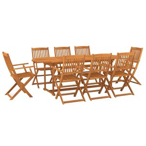 vidaXL Set comedor de jardín 11piezas madera maciza acacia 220x90x75cm