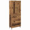 vidaXL Aparador alto 2 uds. Madera vieja 69,5 x 34 x 180 cm