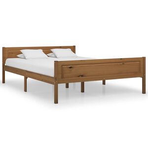 vidaXL Estructura cama sin colch&oacute;n madera pino marr&oacute;n miel 120x200 cm