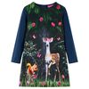 Vestido infantil de manga larga azul marino 92