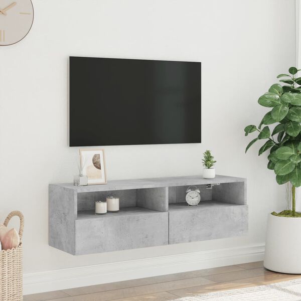 vidaXL Mueble de pared TV madera ingenier&iacute;a gris hormig&oacute;n 100x30x30 cm