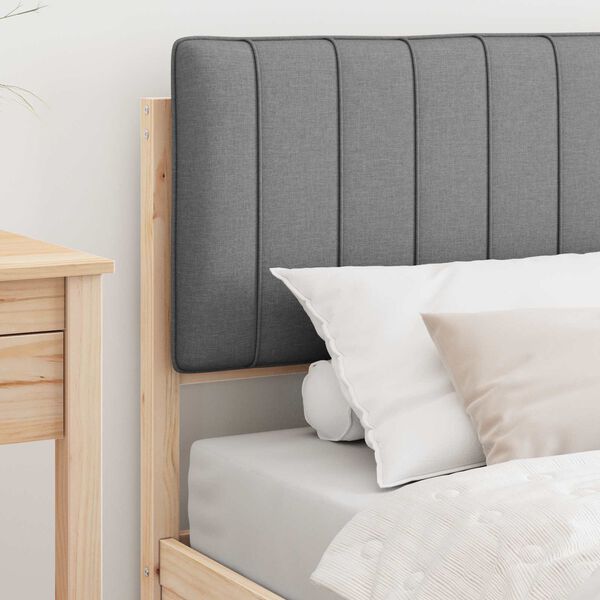 vidaXL Estructura de Cama con Cabecera Tapizada Gris Claro 90 x 190 cm