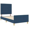 vidaXL Estructura de cama con cabecera Azul 90 x 200 cm tela