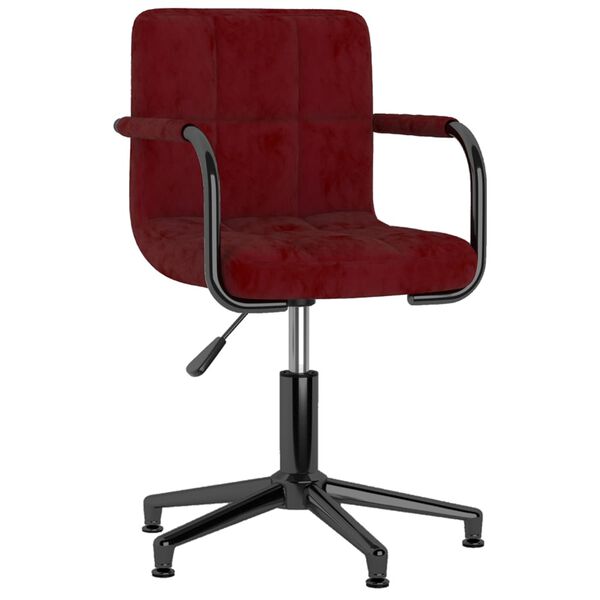 vidaXL Silla de comedor giratoria de terciopelo vino tinto