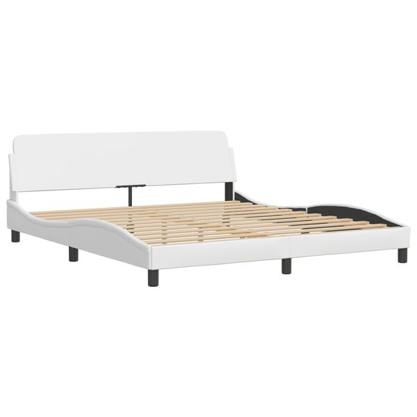 vidaXL Cama con colch&oacute;n Hvar cuero sint&eacute;tico blanco 180x200 cm