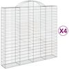 vidaXL Cestas de gaviones 4 uds forma de arco hierro 200x50x180/200 cm