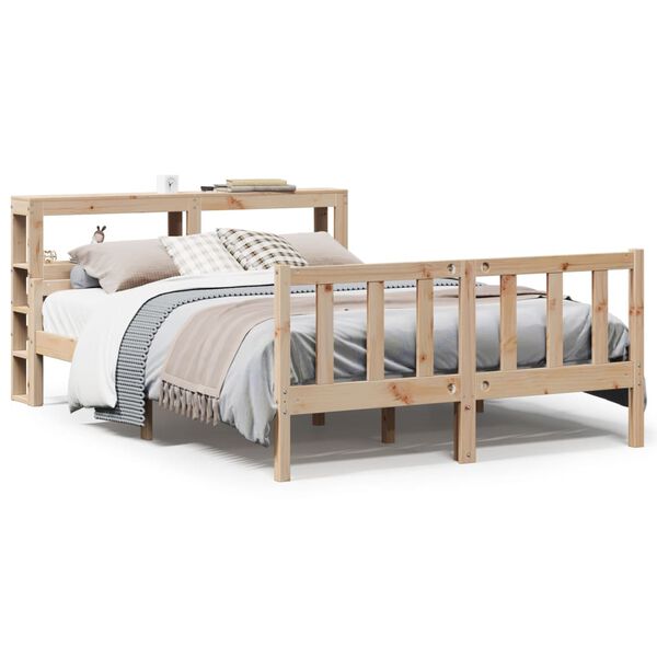 vidaXL Estructura de cama sin colch&oacute;n madera maciza de pino 120x190 cm