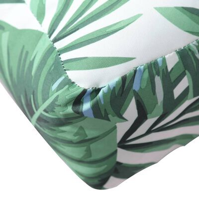 vidaXL Cojín para palés tela estampado de hojas 50x40x12 cm