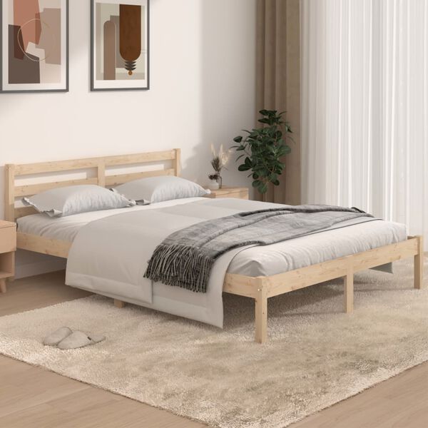 vidaXL Estructura de cama sin colchón madera maciza pino 140x190 cm