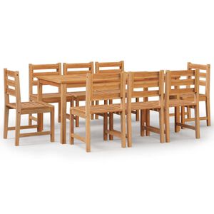 vidaXL Juego de comedor para jard&iacute;n 9 piezas madera maciza de teca