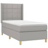 vidaXL Cama box spring colch&oacute;n y luces LED tela gris claro 90x200 cm