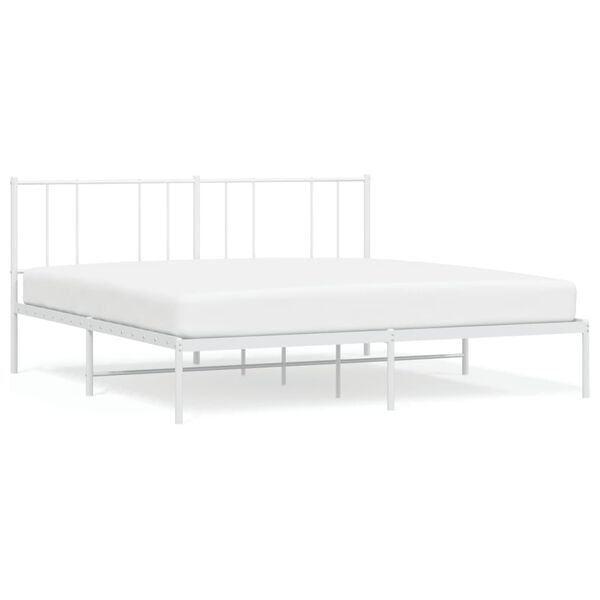 vidaXL Estructura cama sin colchón con cabecero metal blanco 180x200cm