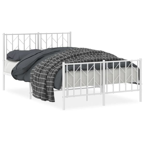 vidaXL Estructura cama sin colch&oacute;n con estribo metal blanco 120x190 cm