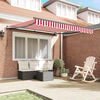 vidaXL Toldo Retr&aacute;ctil Manual Rojo y 300 x 250 cm Poli&eacute;ster y Acero