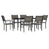 vidaXL Juego de comedor para jard&iacute;n 7 piezas acero y textilene negro