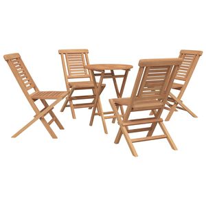 vidaXL Conjunto de Jard&iacute;n 5 uds. Marr&oacute;n Madera de teca maciza