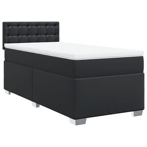 vidaXL Cama box spring con colch&oacute;n cuero sint&eacute;tico negro 80x200 cm