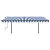 vidaXL Toldo automático con LED sensor de viento azul y blanco 5x3,5 m