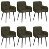vidaXL Sillas de comedor 6 uds. Cuero de Suede Sint&eacute;tico Verde militar
