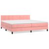 vidaXL Cama box spring con colch&oacute;n terciopelo rosa 200x200 cm