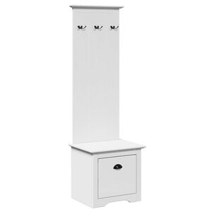 vidaXL Mueble de entrada con ganchos BODO blanco 50x40x157 cm