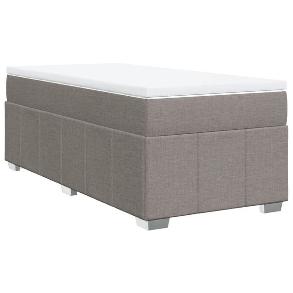 vidaXL Cama box spring con colch&oacute;n tela gris taupe 90x190 cm