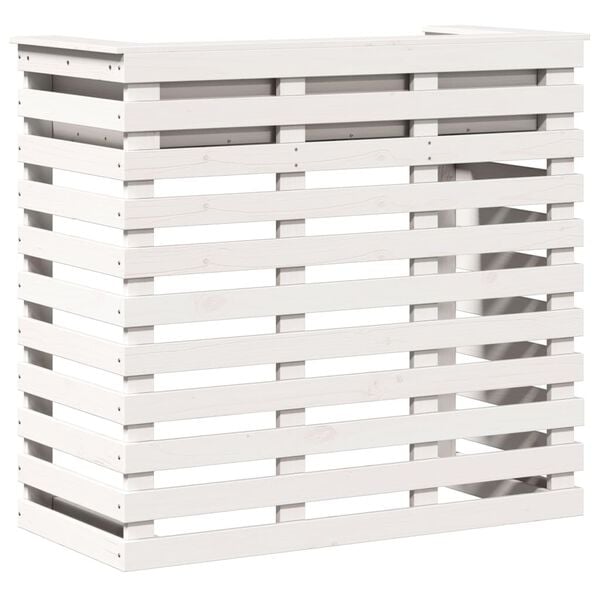 vidaXL Mesa alta de bar de jard&iacute;n madera pino blanco 113,5x50x103 cm