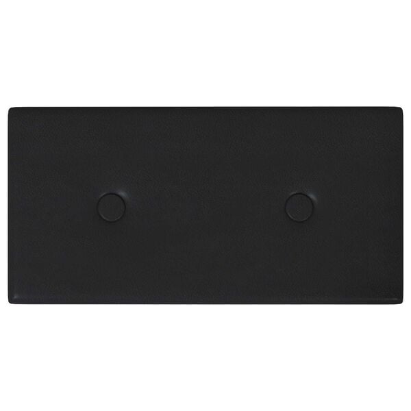 vidaXL Paneles de pared 12 pcs Negro 30 x 15 cm Cuero sint&eacute;tico