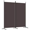 vidaXL Biombo divisor de 2 paneles de tela marr&oacute;n 175x180 cm
