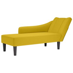 vidaXL Chaise longue con reposabrazos derecho terciopelo amarillo