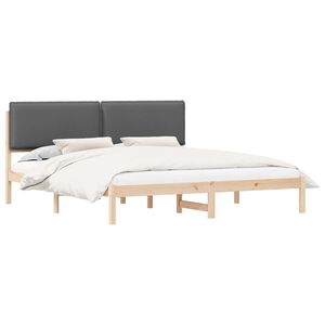 vidaXL Estructura de Cama con Cabecera Tapizada Gris oscuro