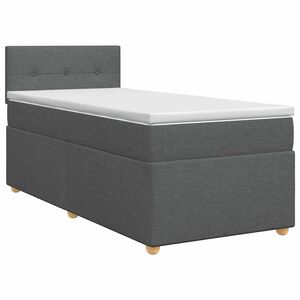 vidaXL Cama box spring con colch&oacute;n Gris oscuro 90 x 190 cm Tela