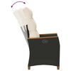 vidaXL Silla de jard&iacute;n reclinable Negro y crema 64 x 57,5 x 112 cm