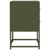 vidaXL Mesitas de noche 2 unidades acero verde oliva 36x39x60,5 cm