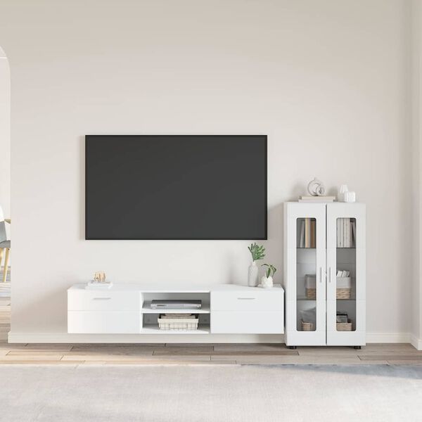 vidaXL Conjunto de mueble de TV con caj&oacute;n FLORIN Madera de ingenier&iacute;a
