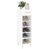 vidaXL Mueble zapatero madera contrachapada blanco brillo 30x35x105 cm