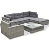 vidaXL Juego de muebles de jardín 6 pzs y cojines ratán sintético gris