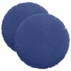 vidaXL Cojines para asiento 2 pcs Azul Polic&iacute;a &Oslash; 40 x 13 cm Terciopelo