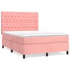 vidaXL Cama box spring con colch&oacute;n terciopelo rosa 140x200 cm