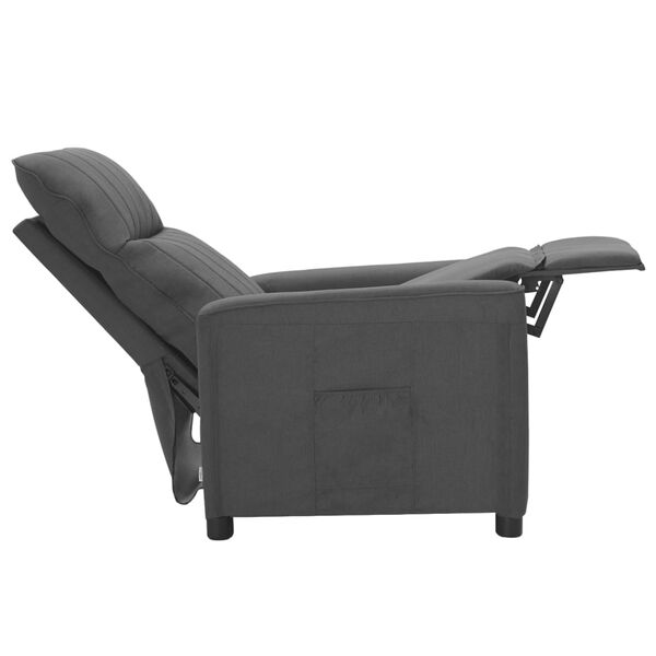 vidaXL Sill&oacute;n reclinable de tela gris oscuro