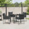 vidaXL Conjunto de Comedor de Jard&iacute;n 5 pcs Negro y Gris