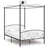 vidaXL Estructura de cama con dosel metal negro 140x200 cm