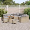 vidaXL Conjunto de sof&aacute; de jard&iacute;n con coj&iacute;n 12 pcs Beige Polirat&aacute;n
