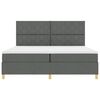 vidaXL Cama tipo Box Spring con colchón Gris oscuro 200 x 200 cm tela